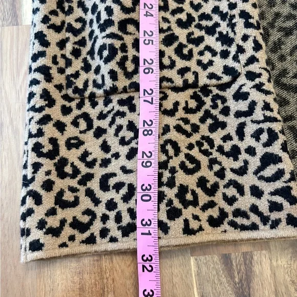 Cynthia Rowley Sz M Animal Cheetah Leopard Print Open Cardigan Tan Black Pockets - Picture 10 of 11